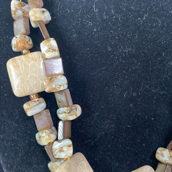 Earth Tone Ceramic Chunky  Inspirational Necklace - Picture 5 of 11